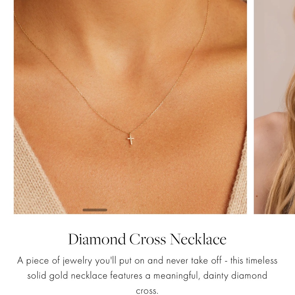 Gorjana Gold Diamond Cross Necklace 14k gold